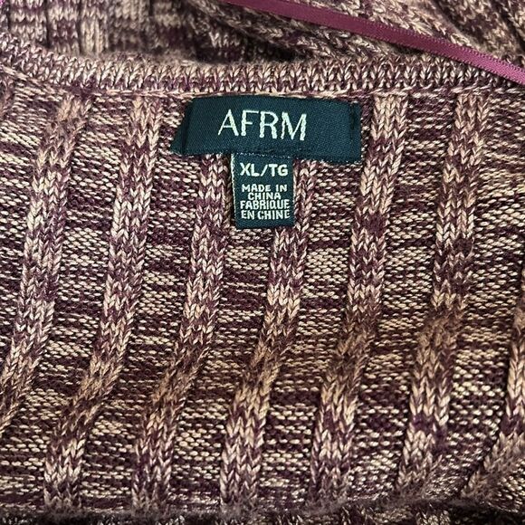 NWOT AFRM Skye Long Sleeve Cutout Waist Knit Midi Dress in Marled Port Royale XL - Picture 11 of 12